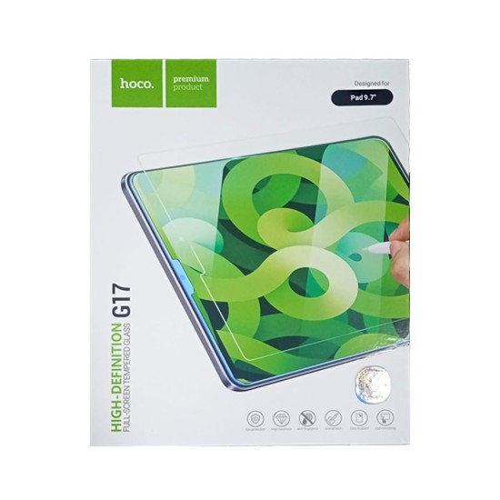 Hoco Full Screen HD Tempered Glass G17 for Apple iPad 9.7" Transparent Hoco Full Screen HD Tempered Glass G17 for Apple iPad 9.7" Transparent